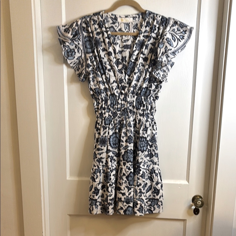 Floral Blue and White Dress